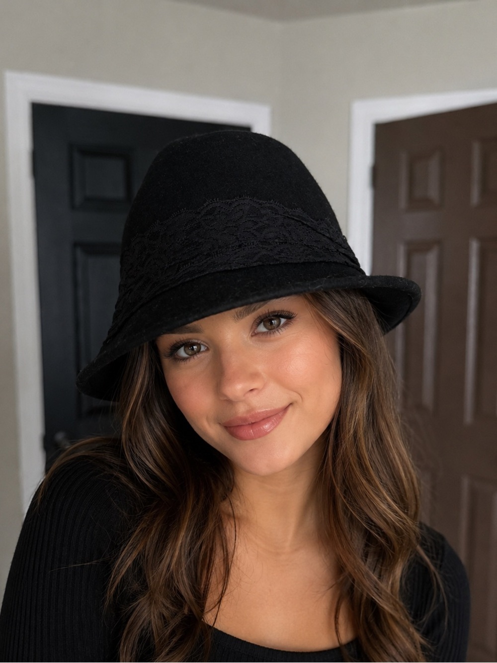 Asymmetrical Lace Fedora